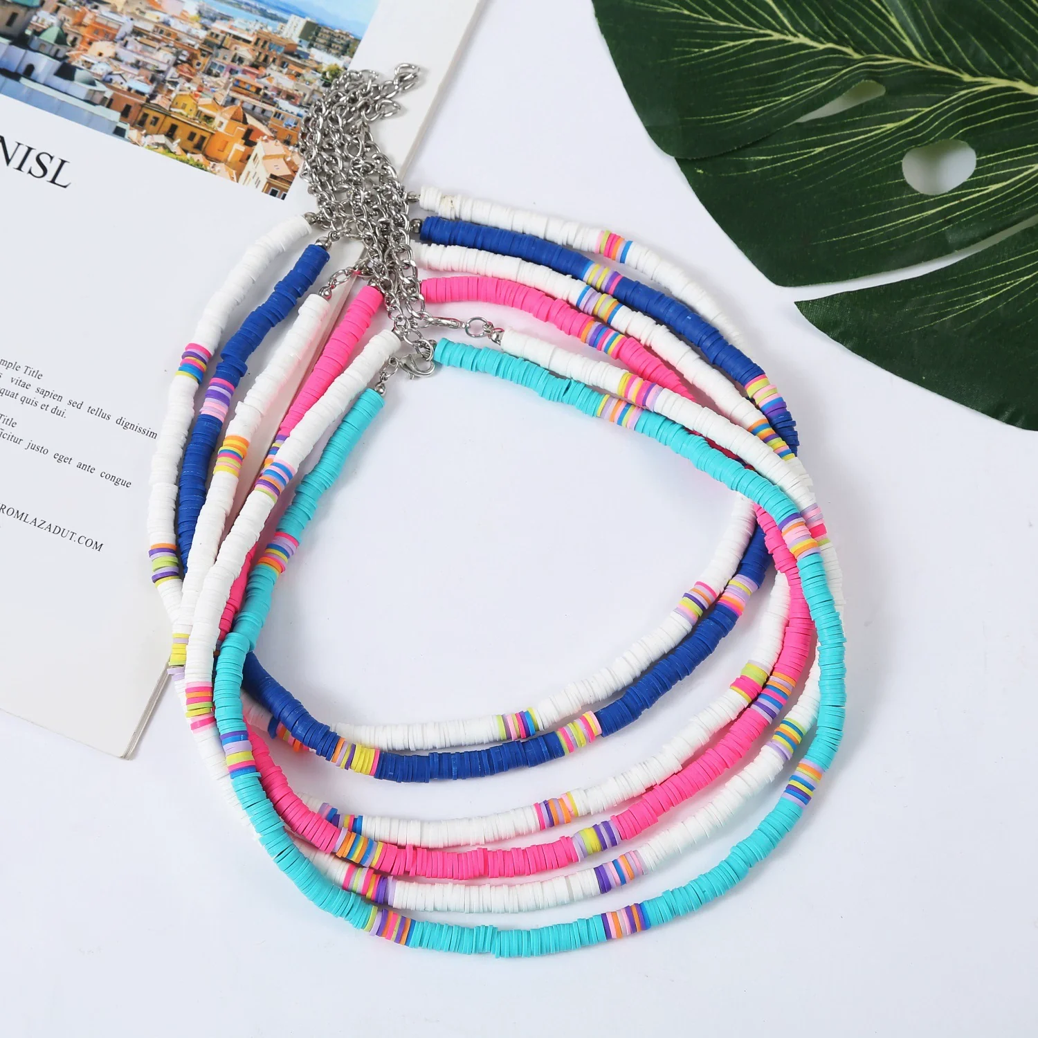 Soft Pottery Round Necklace For Women Handwoven Geometric Style - Image 3
