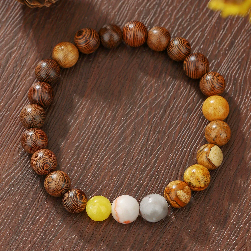 Solar System Eight Planets Beaded Paper Card Bracelet Stone Alloy Geometric Handmade Unisex - Image 15
