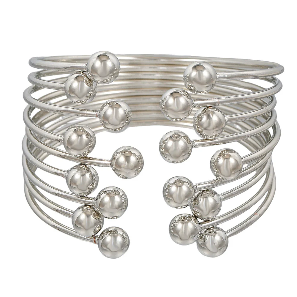 Spherical Cuff Bracelet Iron Geometric Electroplating Hiphop Fashion Retro Stacking Unisex - Image 6