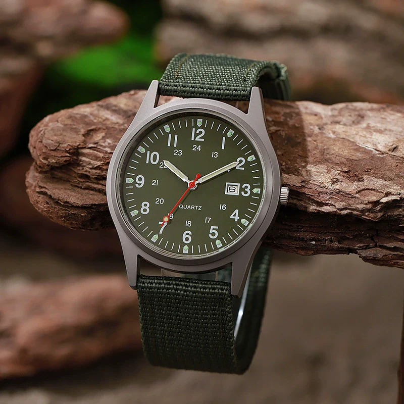 Sport Men's Alloy Case Canvas Strap Round Dial Quartz Watch - Image 3