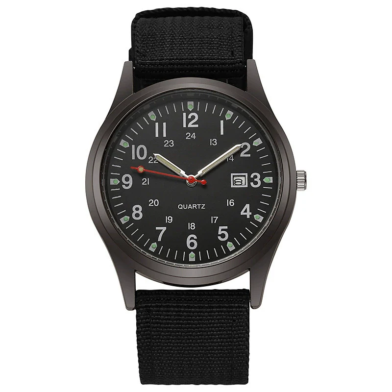 Sport Men's Alloy Case Canvas Strap Round Dial Quartz Watch - Image 6