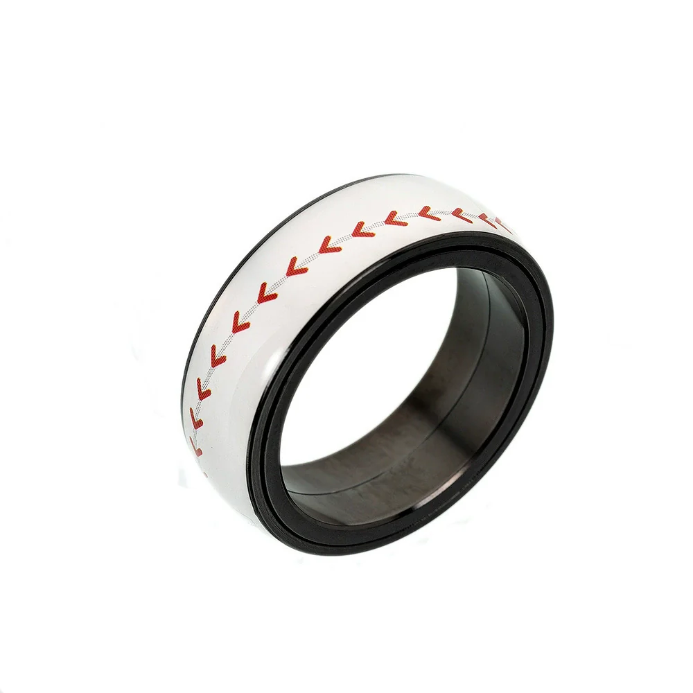 Sporting Goods Jewelry Titanium Steel Ring Geometric Epoxy Unisex - Image 7