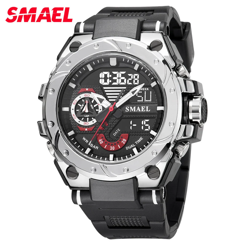 Sports Alloy Watch For Men With Plastic Mirror Round Dial And Pu Strap - Image 9