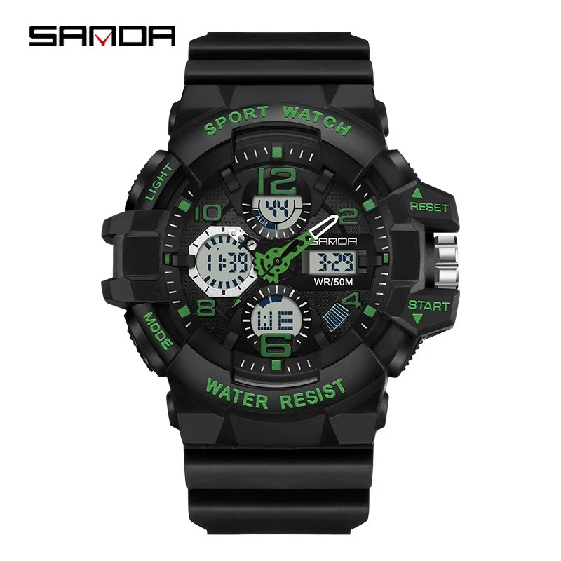 Sports Digital Watch Tpu Abs Acrylic Mirror Round Dial Fashion Style - Image 2