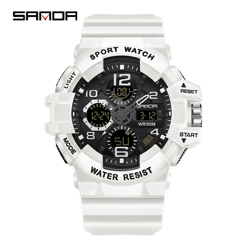 Sports Digital Watch Tpu Abs Acrylic Mirror Round Dial Fashion Style - Image 3