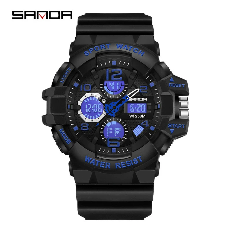 Sports Digital Watch Tpu Abs Acrylic Mirror Round Dial Fashion Style - Image 8