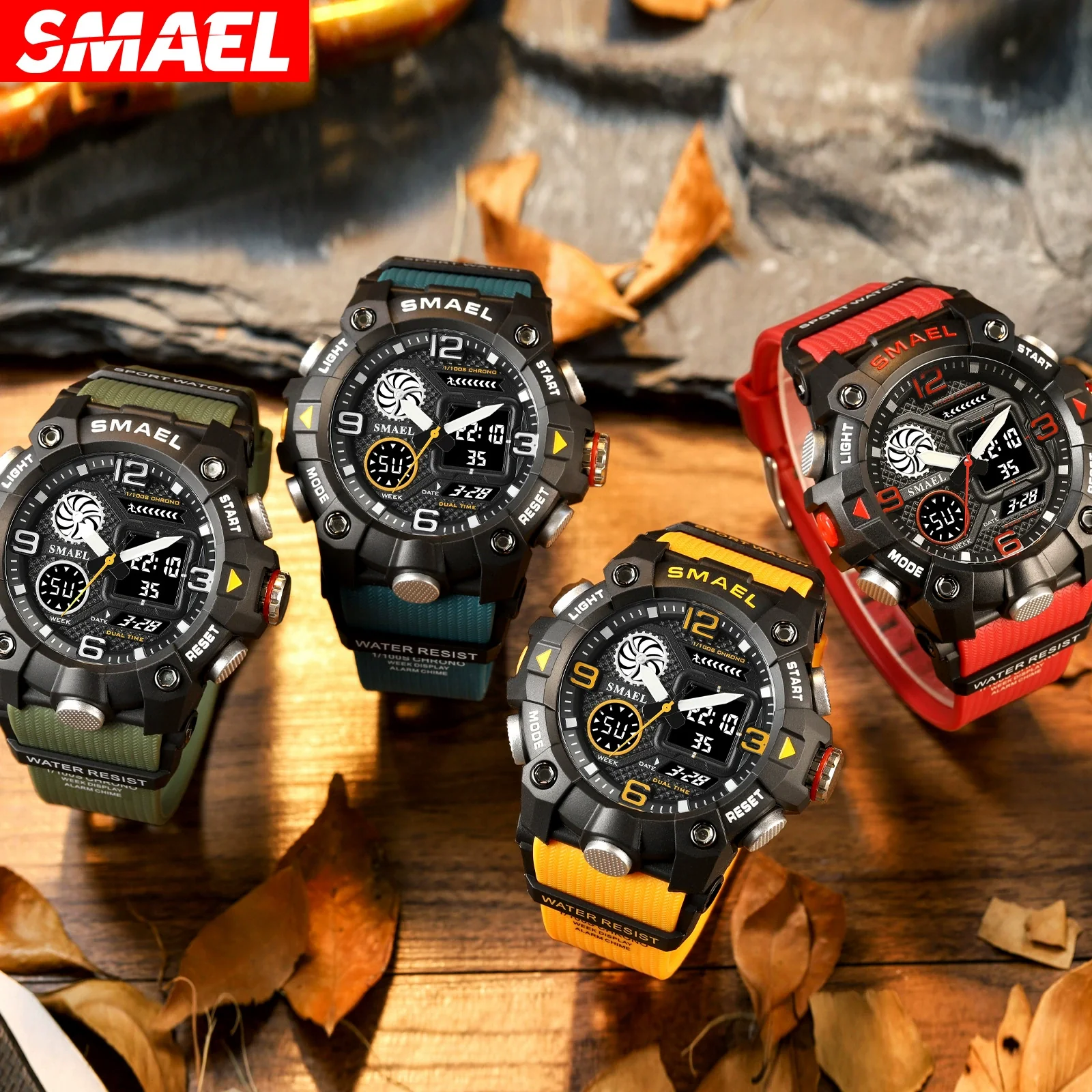 Sports Electronic Watch Plastic Strap Metal Case Round Dial For Male - Image 2