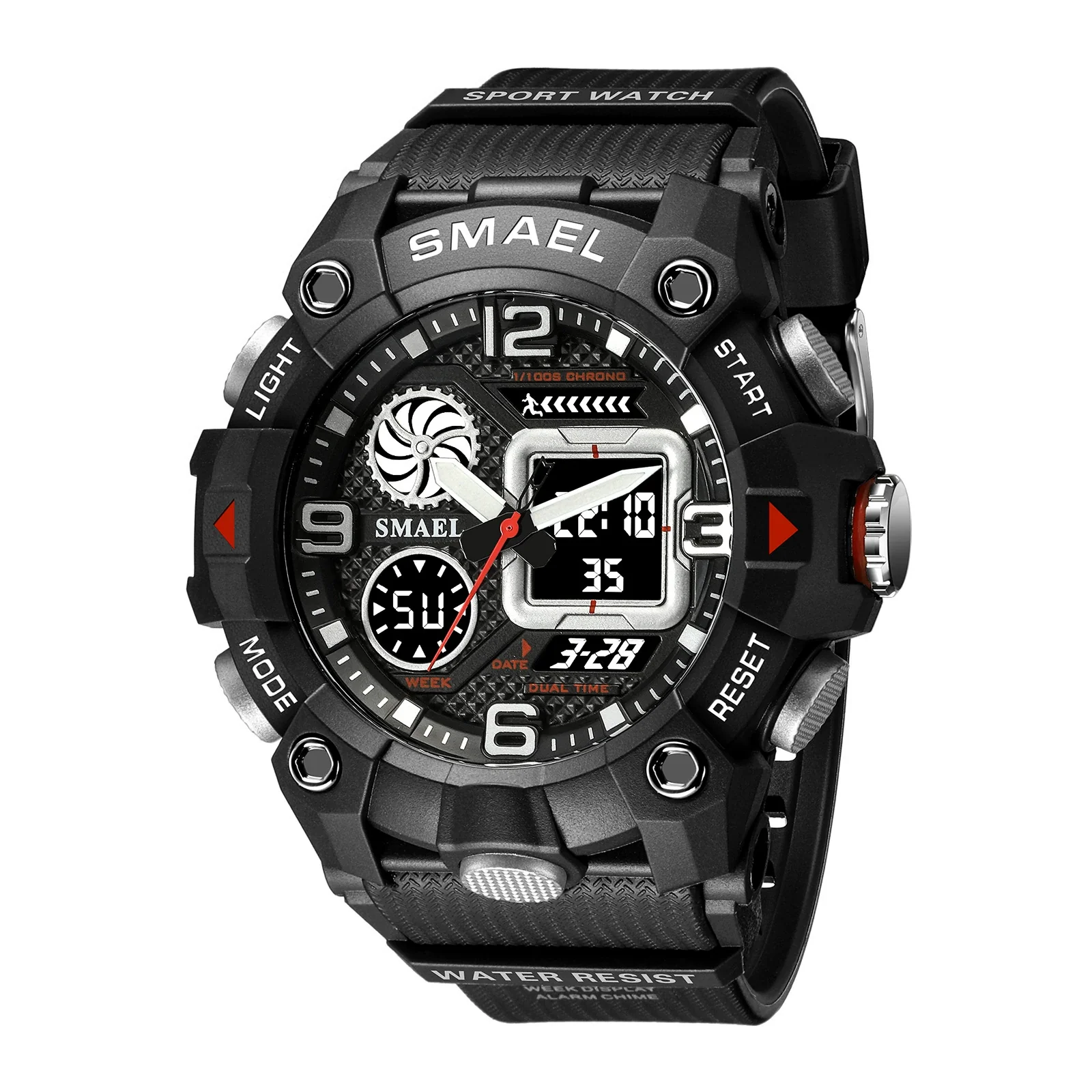 Sports Electronic Watch Plastic Strap Metal Case Round Dial For Male - Image 7