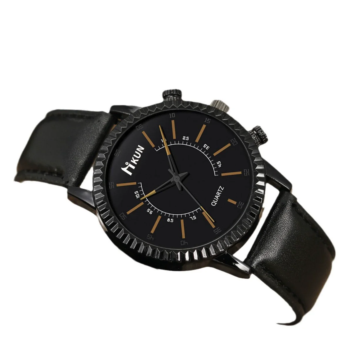Sports Leisure Gear Dial Belt Quartz Watch Beaded Bracelet Alloy Case Imitation Leather Strap Round Dial Fashion Style - Image 5