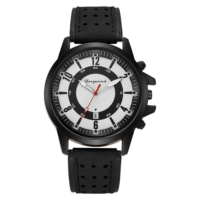 Sports Men's Quartz Watch Alloy Case Imitation Leather Strap Stainless Steel Buckle Round Dial - Image 8