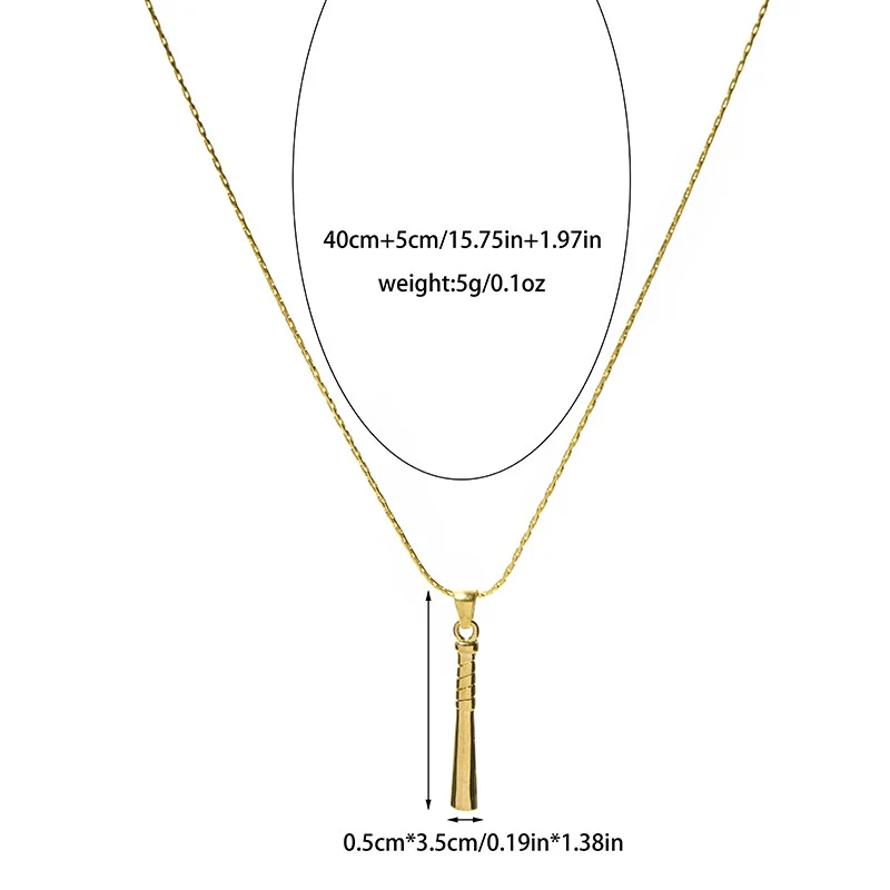 Sports Style Stainless Steel And Titanium Steel Electroplating Stick Pendant Collarbone Chain Necklace Jewelry For Women - Image 5
