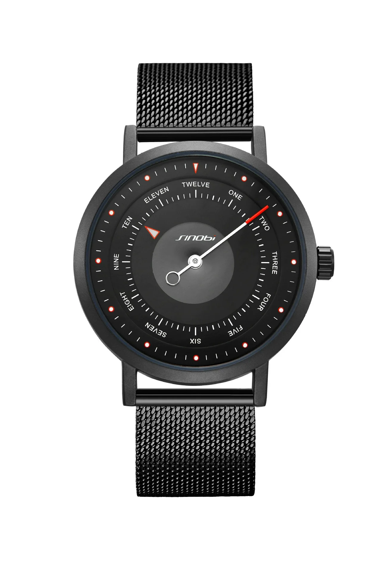Sports Watch For Male Students Alloy Case Stainless Steel Strap Round Dial Fashion Style - Image 5
