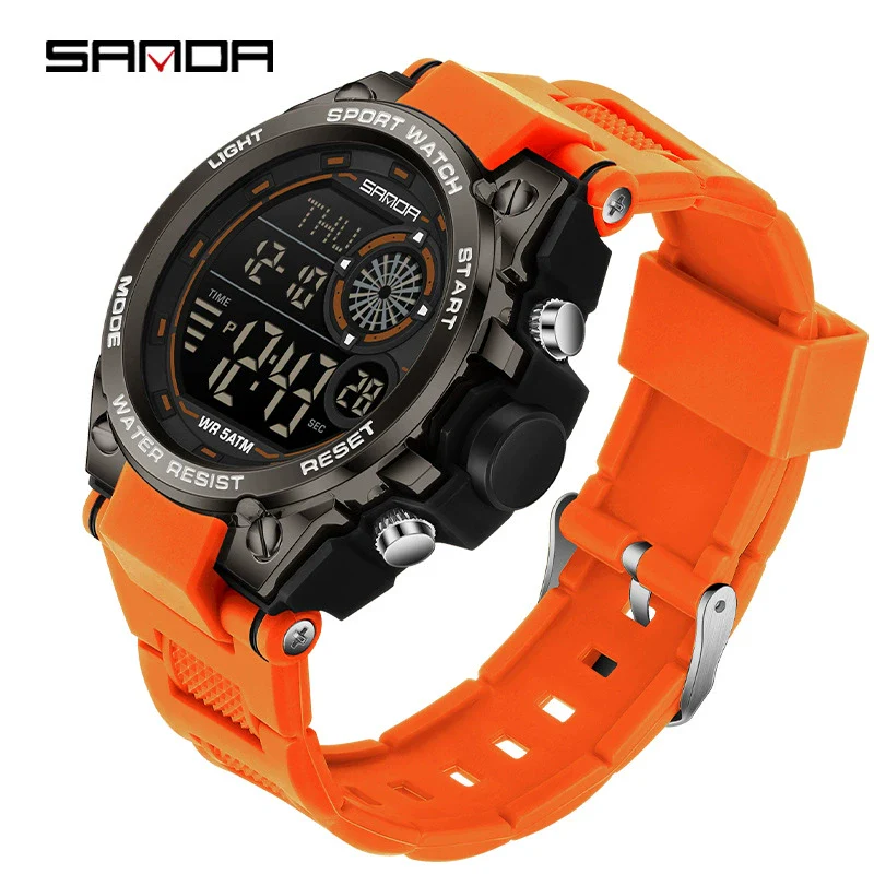 Sports Watch Tpu Strap Abs Case Round Dial Chic Style For Student - Image 3