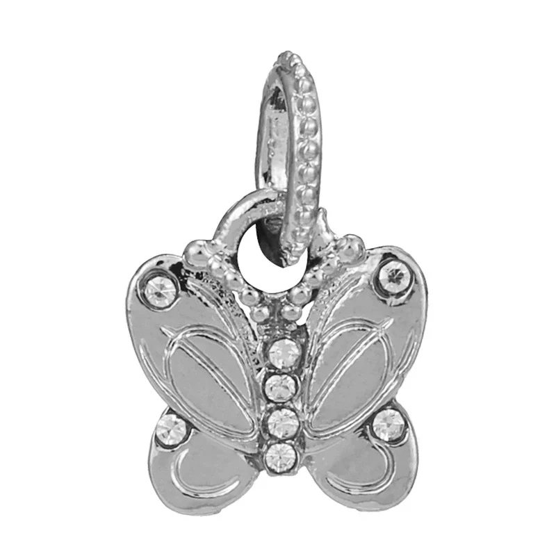 Spring Style Colorful Butterfly Plant Flower Crystal Beaded Pendant Metal Electroplated Totem Design Diy Bracelet Jewelry Accessories - Image 28