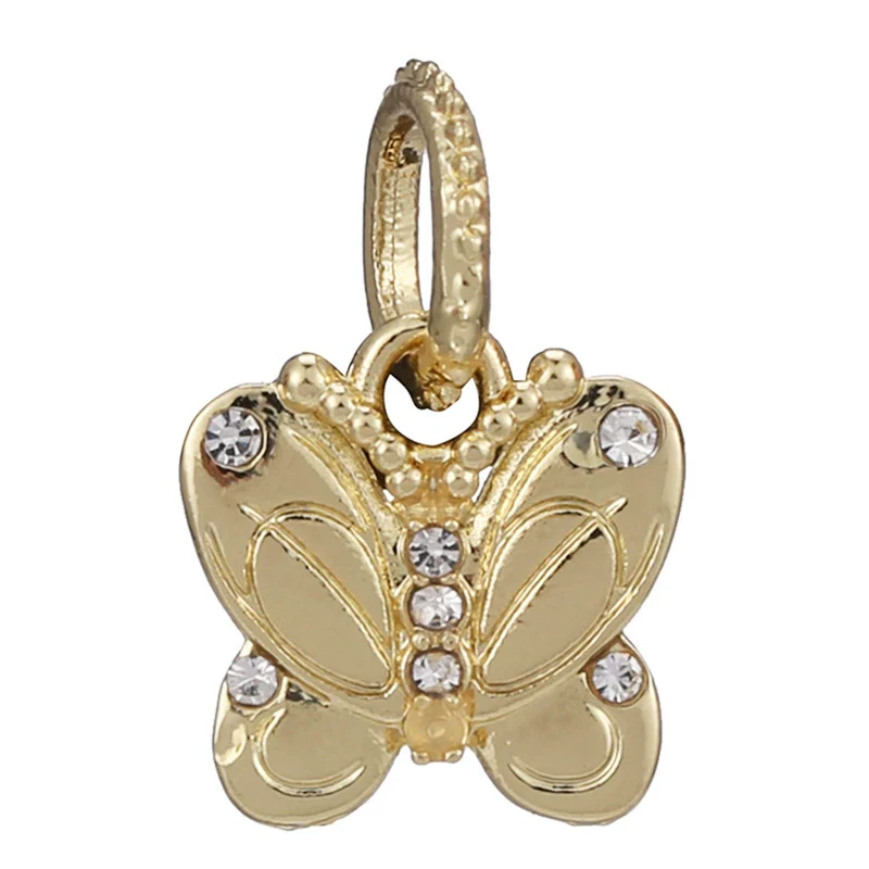 Spring Style Colorful Butterfly Plant Flower Crystal Beaded Pendant Metal Electroplated Totem Design Diy Bracelet Jewelry Accessories - Image 29
