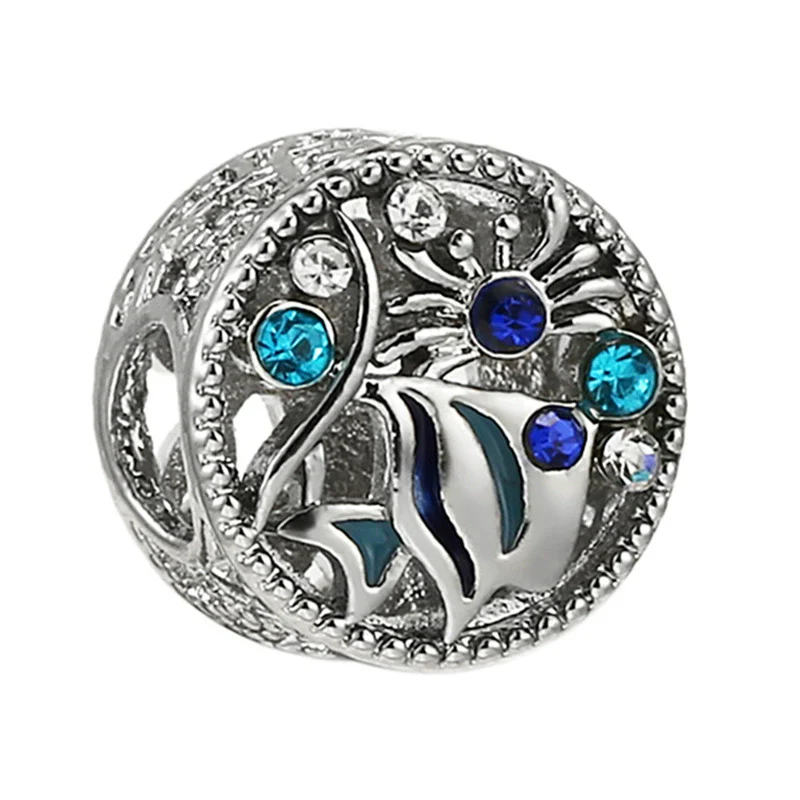 Spring Style Colorful Butterfly Plant Flower Crystal Beaded Pendant Metal Electroplated Totem Design Diy Bracelet Jewelry Accessories - Image 30