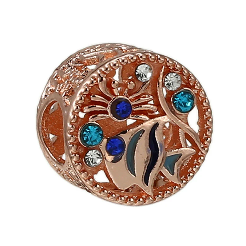 Spring Style Colorful Butterfly Plant Flower Crystal Beaded Pendant Metal Electroplated Totem Design Diy Bracelet Jewelry Accessories - Image 31