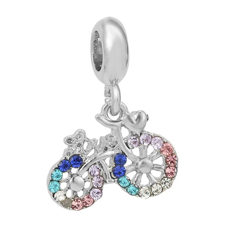 Spring Style Colorful Butterfly Plant Flower Crystal Beaded Pendant Metal Electroplated Totem Design Diy Bracelet Jewelry Accessories - Image 36