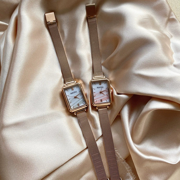 Square Dial Stainless Steel Wire Band Women's Retro Artistic Leisure Bracelet Watch - Image 5
