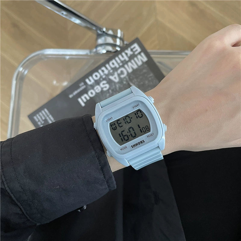 Square Electronic Watch Plastic Case Silicone Strap Leisure Style Waterproof - Image 8