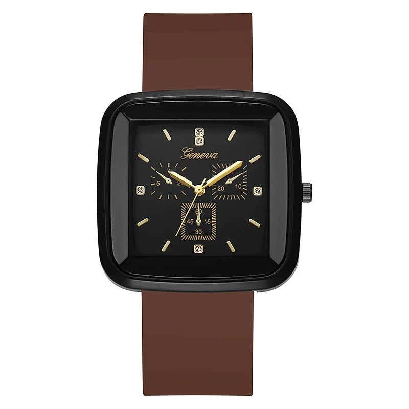 Square Leisure Women's Quartz Watch With Silicone Strap And Plastic Case - Image 7