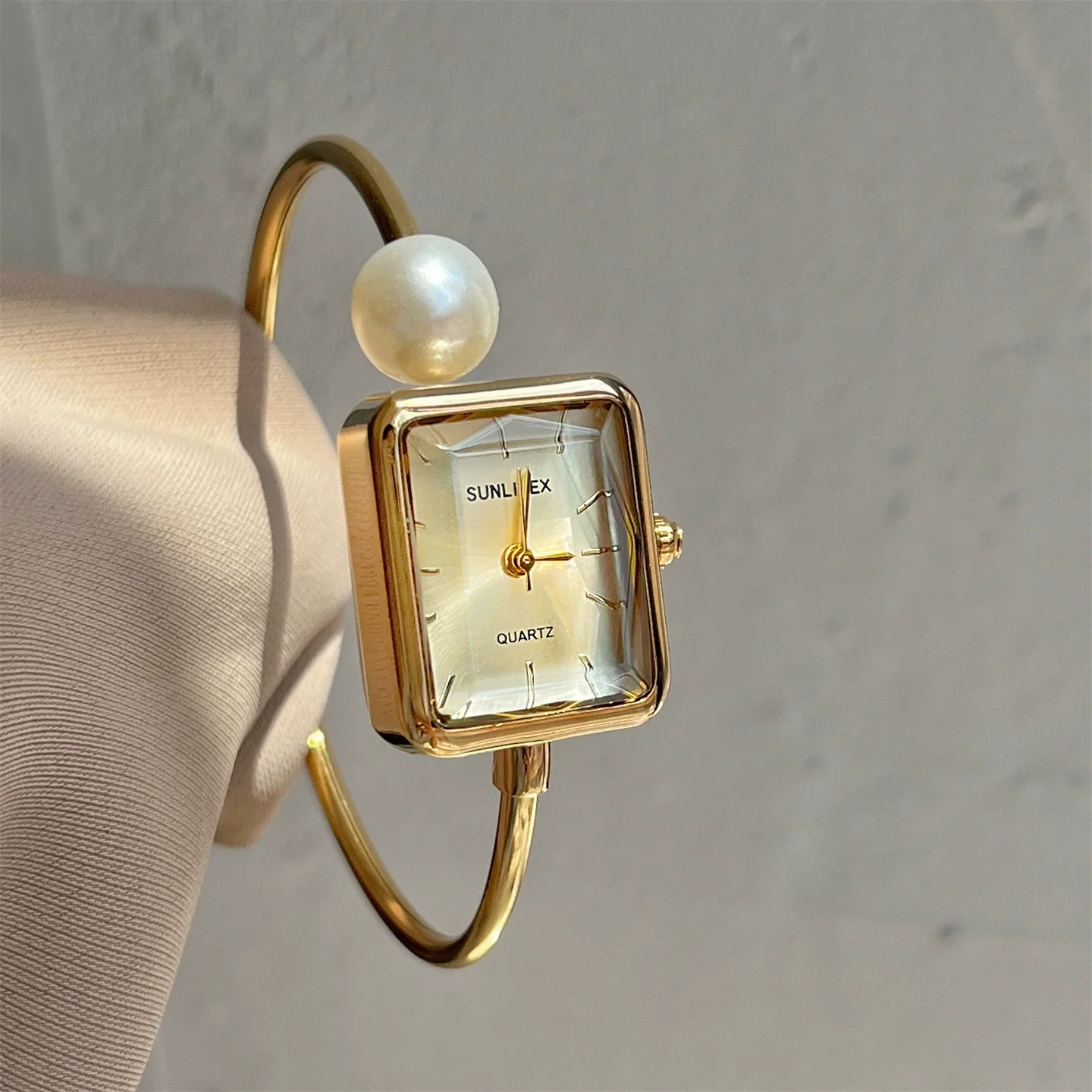 Square Pearl Bracelet Watch Alloy Women's Leisure Style - Image 6