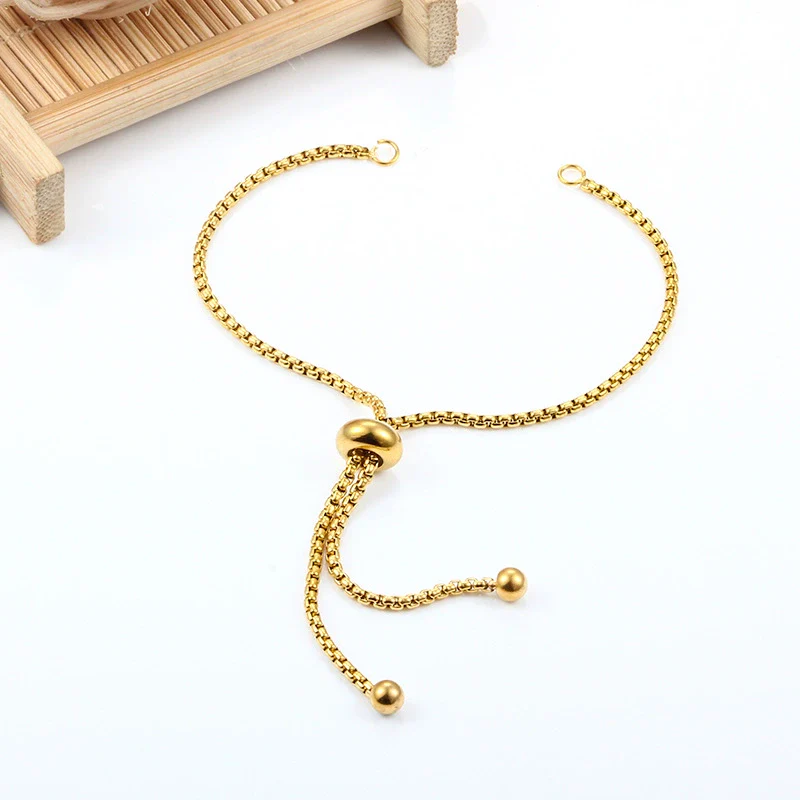 Square Pearl Pushpull Stainless Steel Vacuum Gold Electroplated Bracelet - Image 6