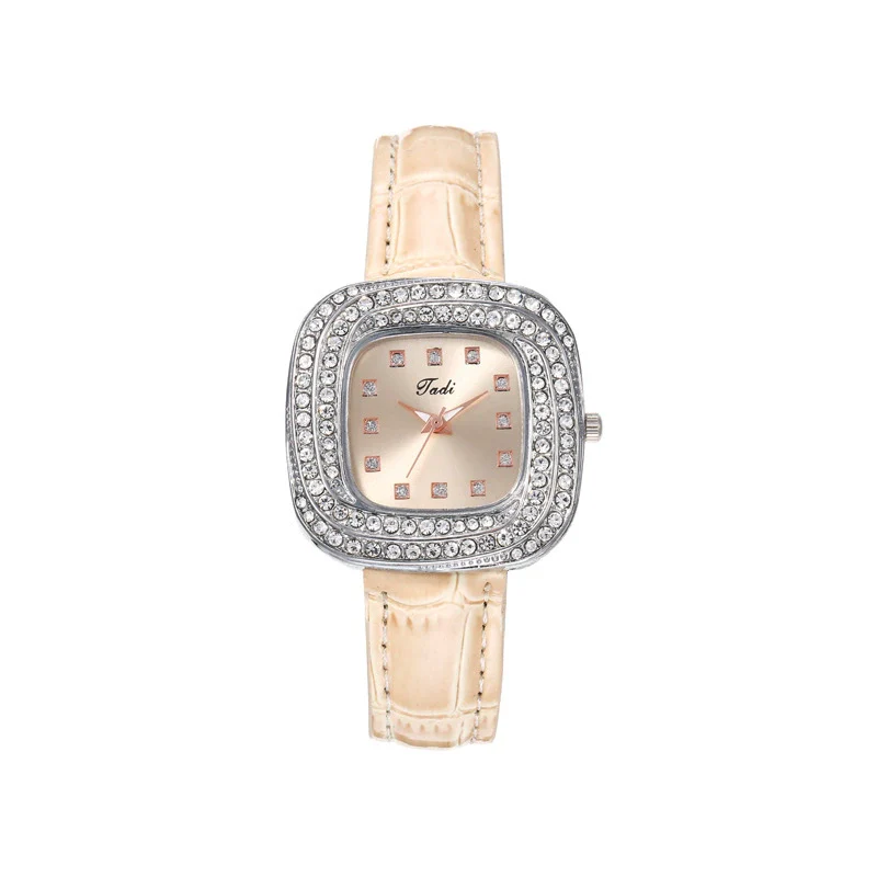 Square Quartz Watch Alloy Case Imitation Leather Strap Stainless Steel Buckle Fashion Style - Image 10