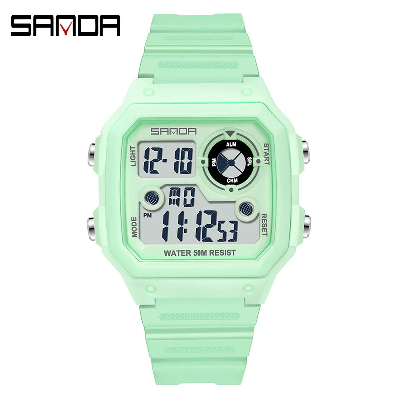 Square Resin Watch For Male Students Waterproof Alarm Luminous Sporty And Fashionable - Image 3