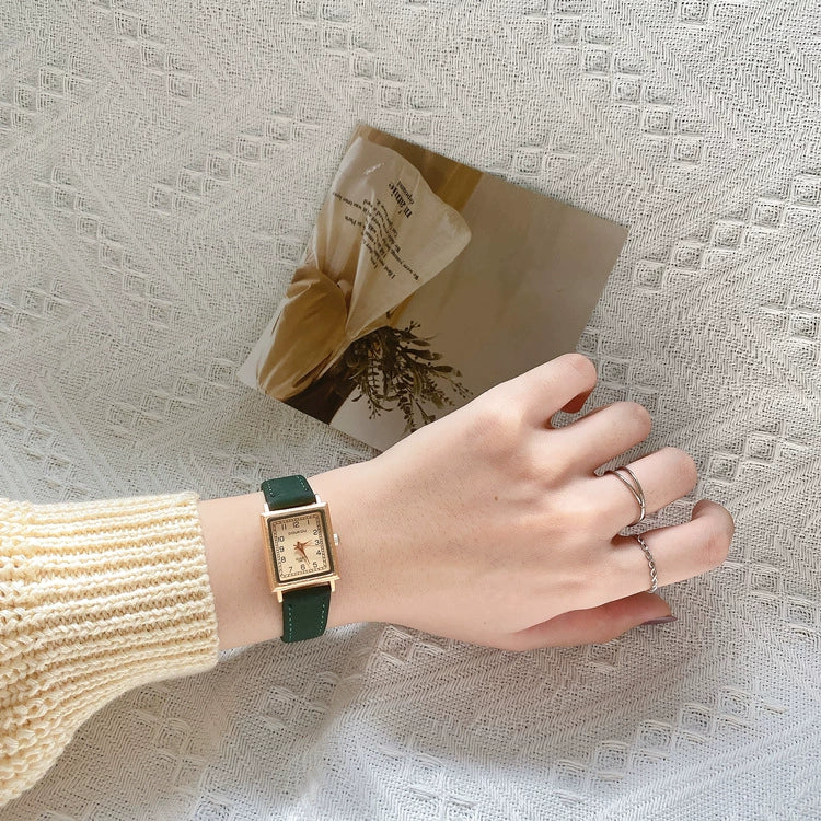 Square Women's Watch Alloy Case Ordinary Glass Mirror Thin Belt Small Dial Retro Leisure Style - Image 3