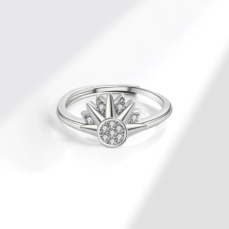 Stackable Celestial Couple Ring Geometric Copper Electroplated Female Ring Set - Image 8