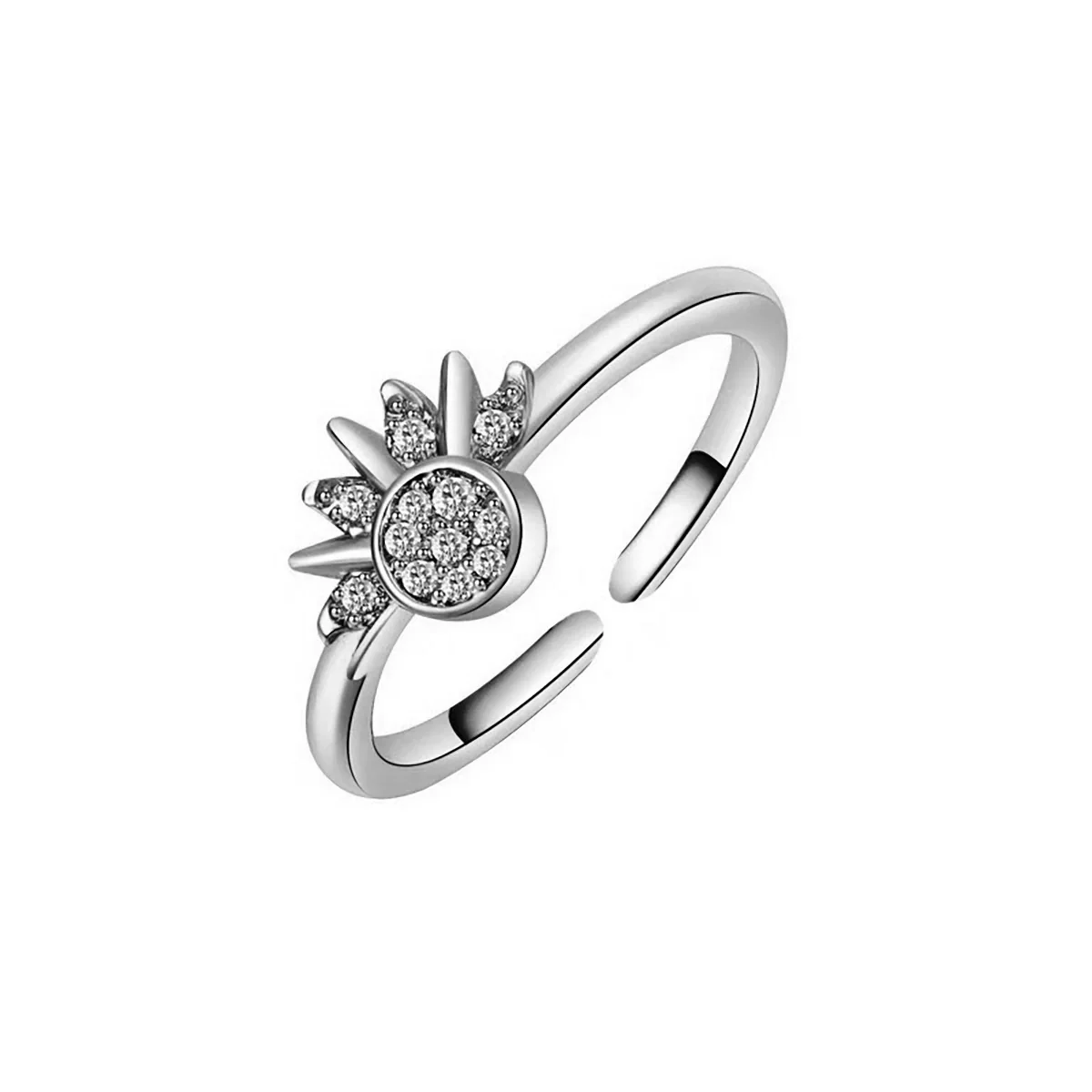 Stacked Ring Copper Light Luxury Geometric Star Pattern Set With Diamonds Women's - Image 8