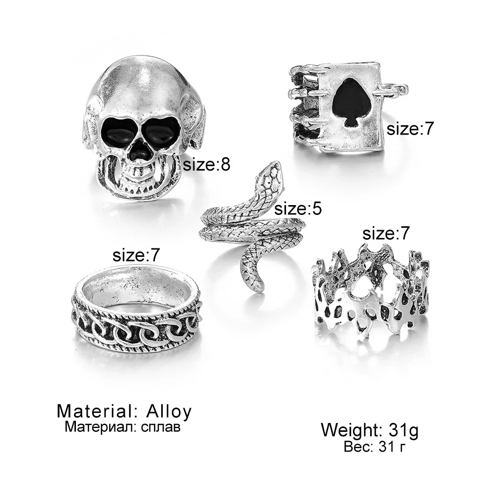 Stacked Style Geometric Alloy Ring Suit Electroplated For Unisex - Image 2