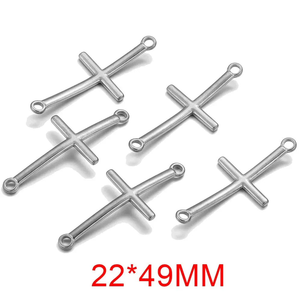 Stainless Steel 18K Gold Vacuum Plated Arc Cross Pendant Jewelry Making For Diy Bracelet And Necklace - Image 6