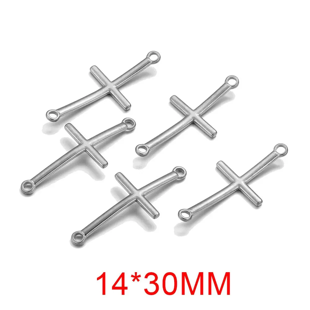 Stainless Steel 18K Gold Vacuum Plated Arc Cross Pendant Jewelry Making For Diy Bracelet And Necklace - Image 7
