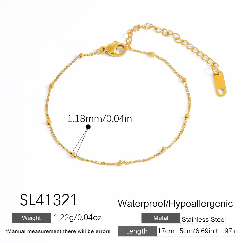 Stainless Steel 18K Real Gold Plated Women's Geometric Style Bracelet - Image 11