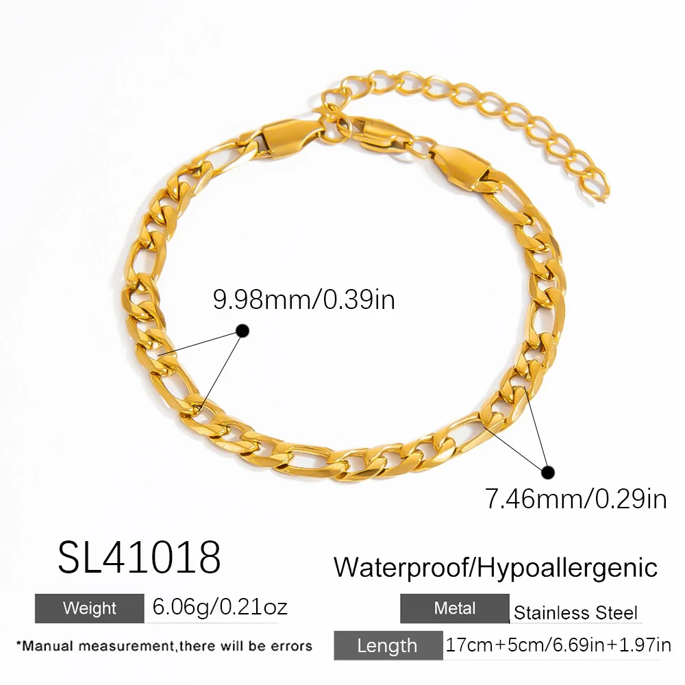 Stainless Steel 18K Real Gold Plated Women's Geometric Style Bracelet - Image 6