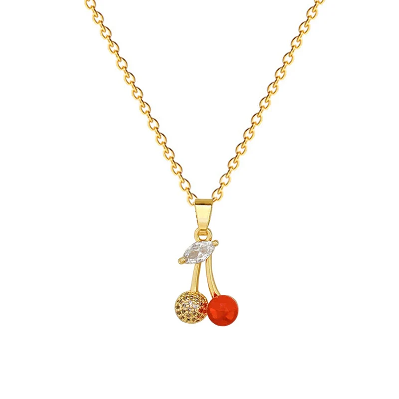 Stainless Steel And Copper Animal Zodiac Fruit Cherry Fashion Light Luxury Elegant Gorgeous Full Diamond Unisex Necklace - Image 5
