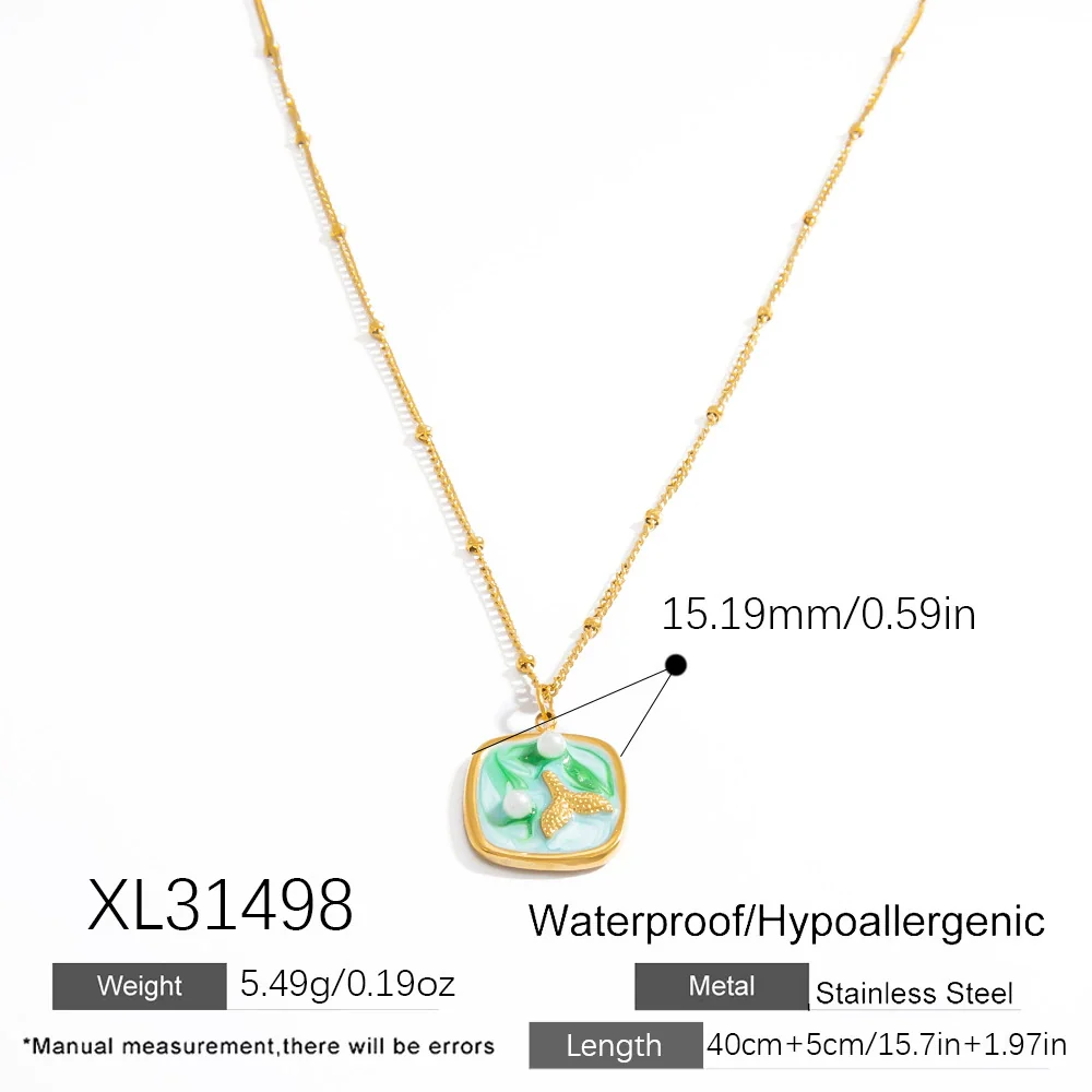 Stainless Steel And Titanium Steel Dripping Oil Pendant Necklace For Women Fashion And Minimalist Style - Image 7