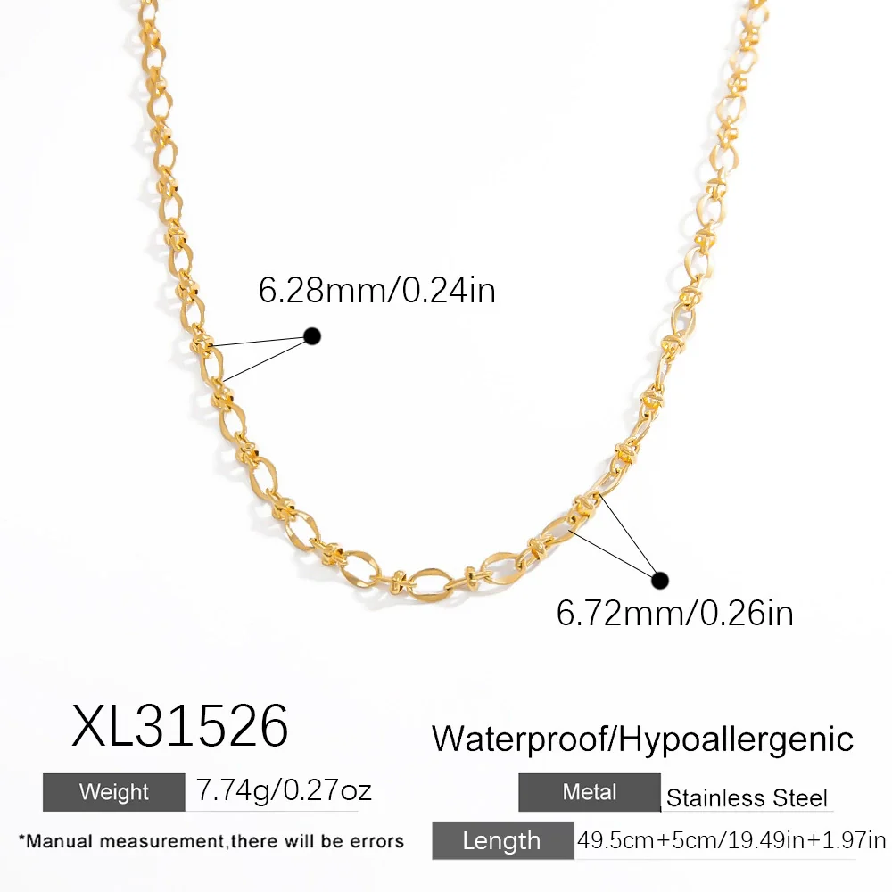 Stainless Steel And Titanium Steel Geometric Minimalist Pendant Necklace Electroplated With 18K Real Gold - Image 11