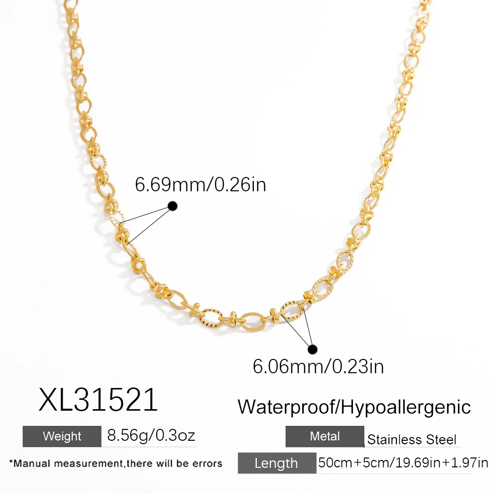 Stainless Steel And Titanium Steel Geometric Minimalist Pendant Necklace Electroplated With 18K Real Gold - Image 6