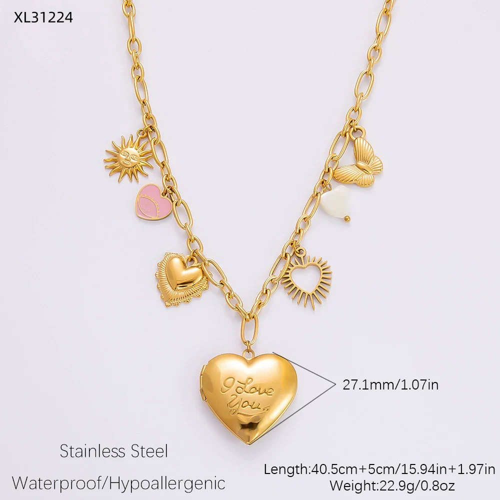 Stainless Steel And Titanium Steel Geometric Sunflower Tarot Pendant Clavicle Chain Jewelry For Women With Electroplating - Image 19
