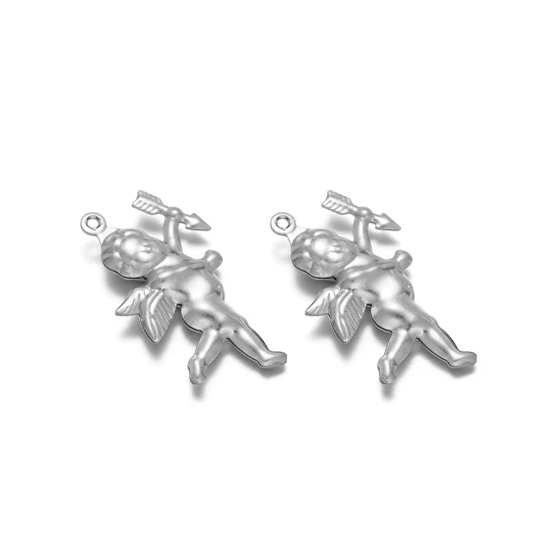 Stainless Steel Angel Heart Corn Hollow Pendant Accessories For Ladies Jewelry Diy - Image 15
