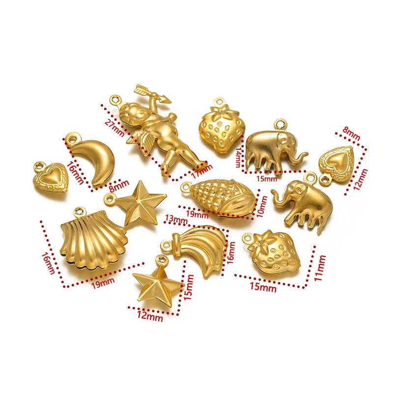 Stainless Steel Angel Heart Corn Hollow Pendant Accessories For Ladies Jewelry Diy - Image 3