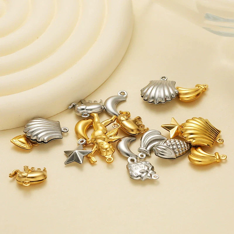Stainless Steel Angel Heart Corn Hollow Pendant Accessories For Ladies Jewelry Diy - Image 4