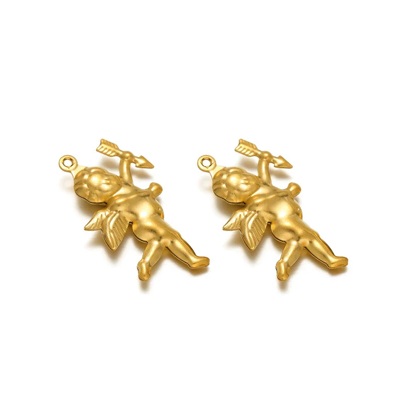 Stainless Steel Angel Heart Corn Hollow Pendant Accessories For Ladies Jewelry Diy - Image 6