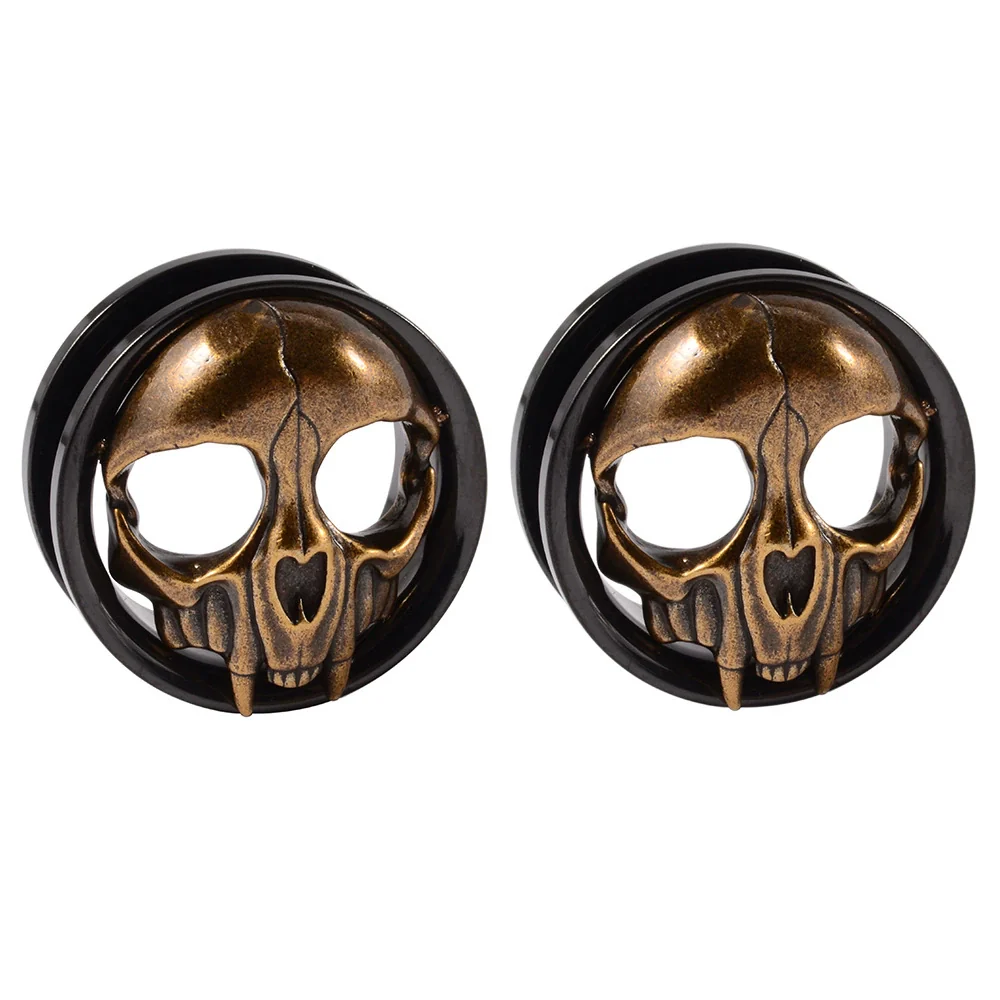 Stainless Steel Animal Shaped Electroplated Earrings Horn Bee Snake Skull - Image 5
