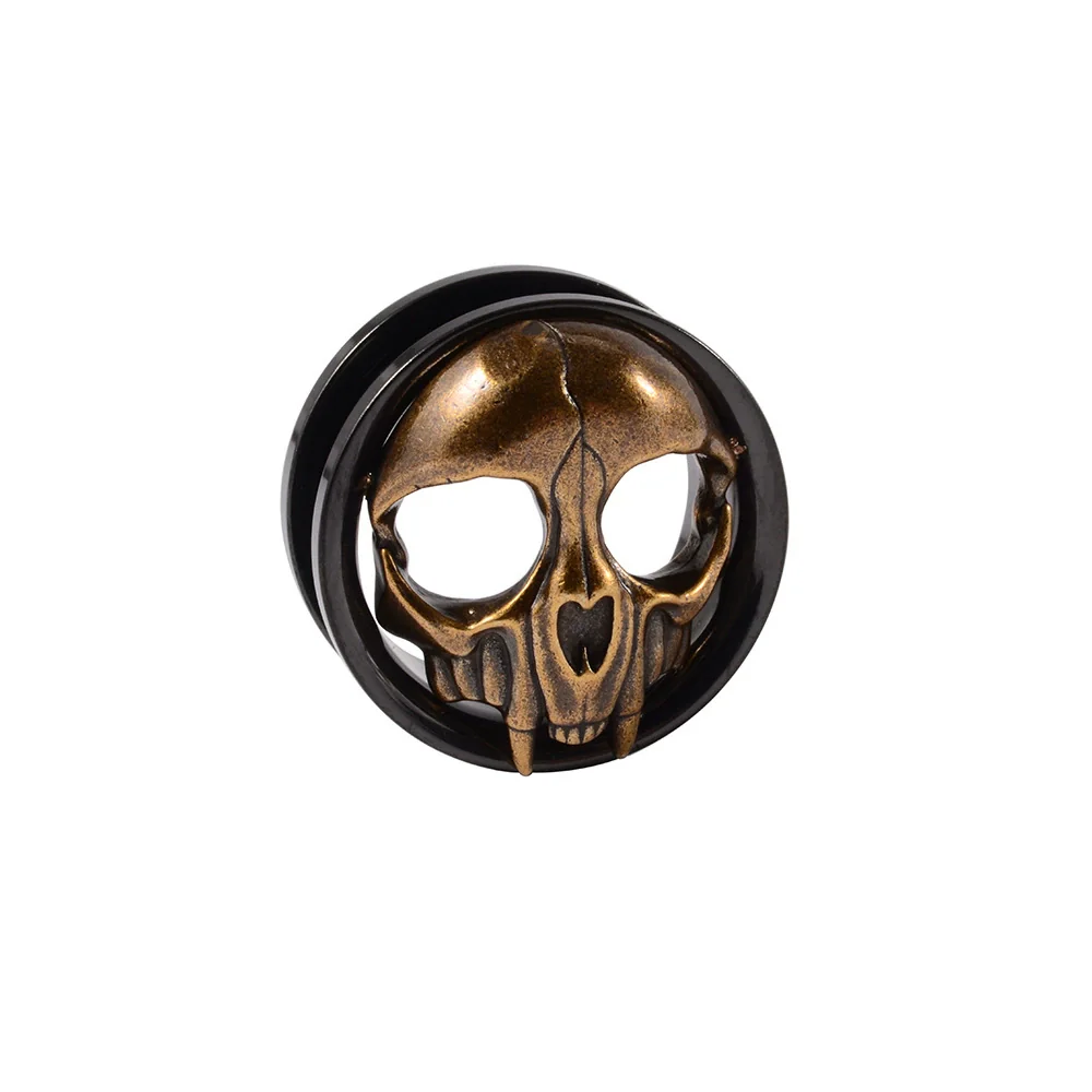 Stainless Steel Animal Shaped Electroplated Earrings Horn Bee Snake Skull - Image 7