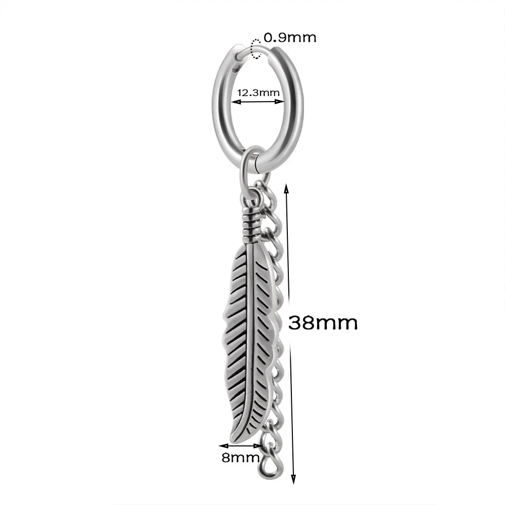 Stainless Steel Animal Zodiac Geometric Leaf Snakeshaped Skull Ear Buckle Earrings And Ear Bone Ring With Electroplating - Image 13