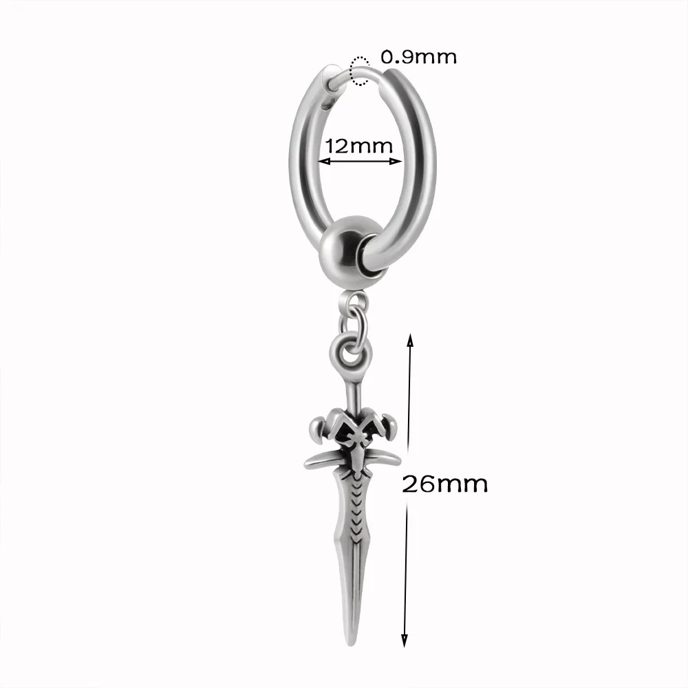 Stainless Steel Animal Zodiac Geometric Leaf Snakeshaped Skull Ear Buckle Earrings And Ear Bone Ring With Electroplating - Image 14